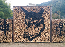 間伐材を活用「薪積みアート」で地域おこしへ